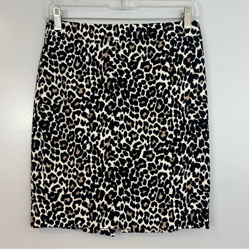 J. Crew Leopard/Animal Print Classic Pencil Skirt Size 00 P